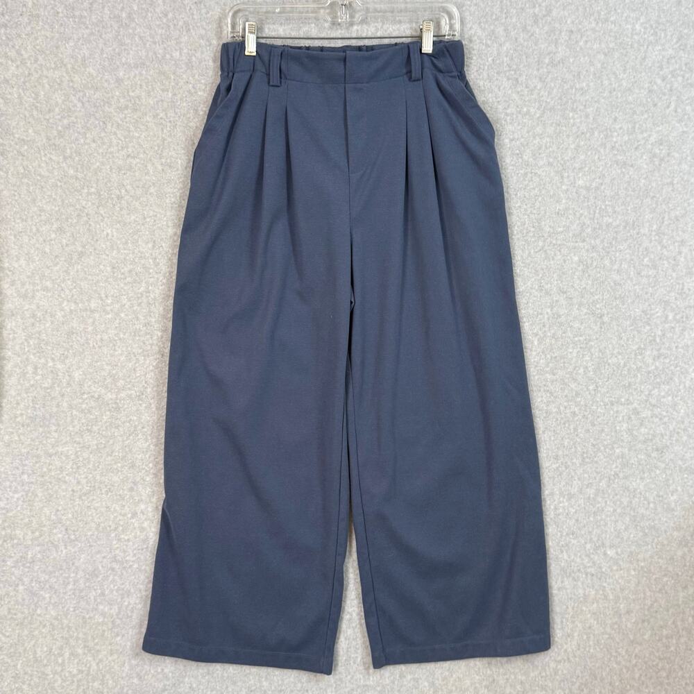 Halara Wide Leg Trouser Pants Size L Petite Pull On Pleated Front Minimalist